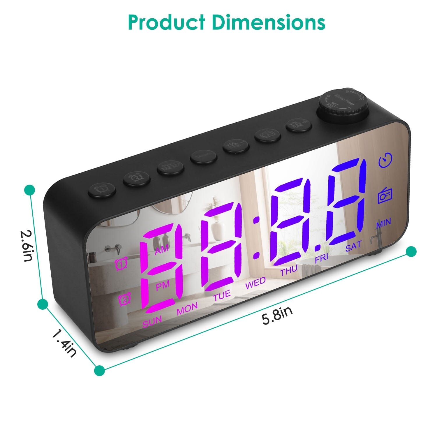 RGB Color LED Digital Alarm Clock __stock:50 Household Appliances Low stock refund_fee:1200 Warranty