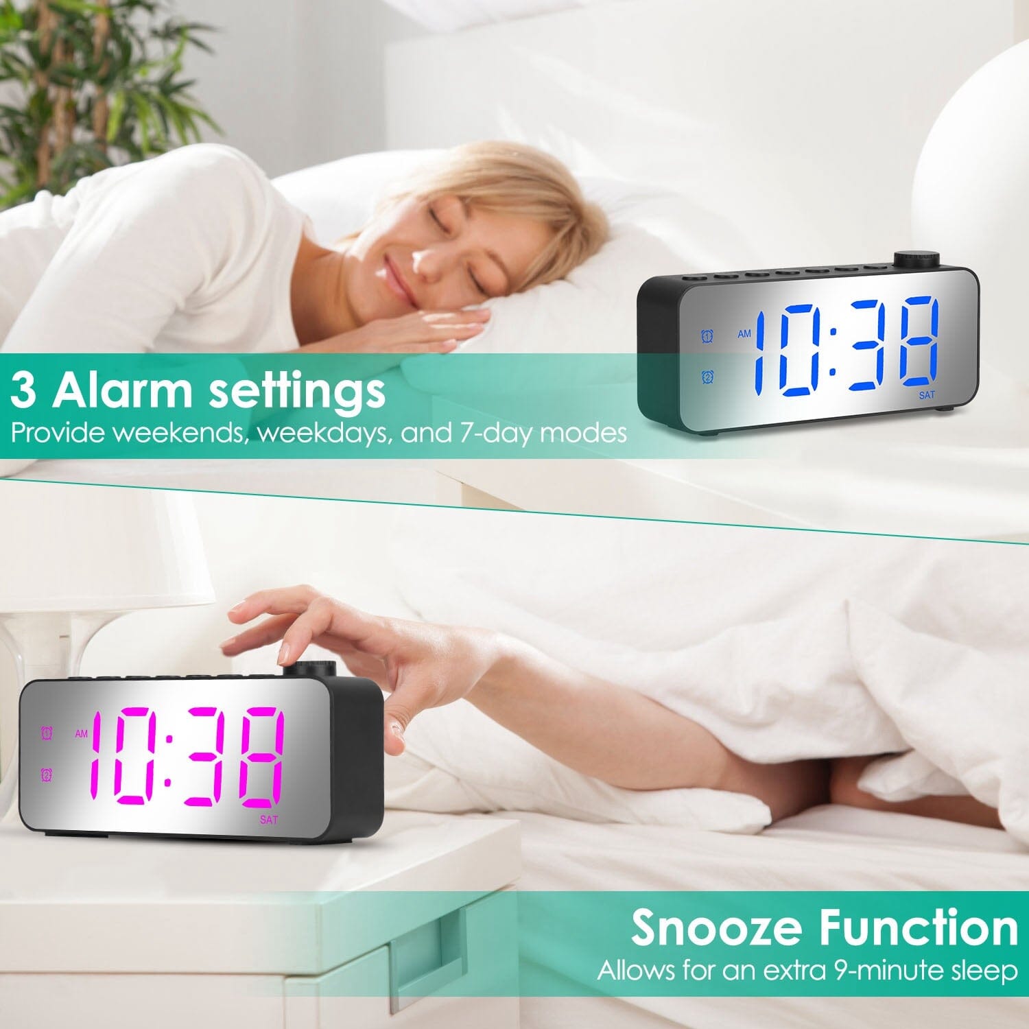 RGB Color LED Digital Alarm Clock __stock:50 Household Appliances Low stock refund_fee:1200 Warranty