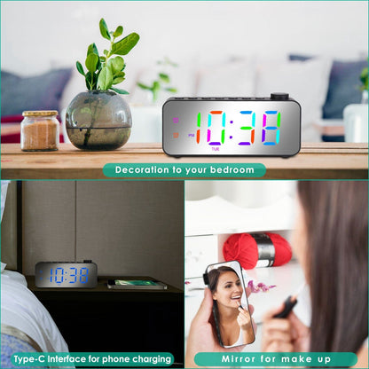 RGB Color LED Digital Alarm Clock __stock:50 Household Appliances Low stock refund_fee:1200 Warranty