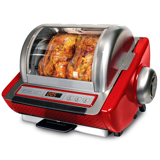 Ronco EZ-Store Rotisserie Oven, Large Capacity (15lbs) Countertop Oven Red __stock:50 Kitchen & Dining refund_fee:2800 Warranty