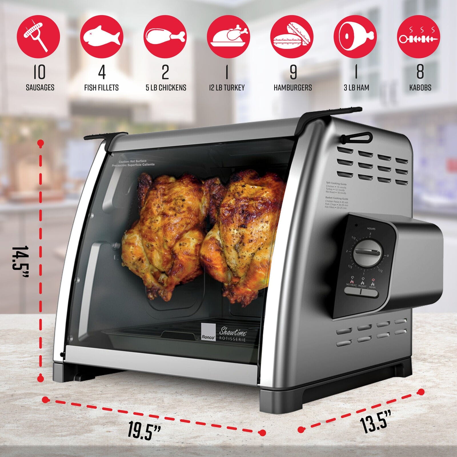 Ronco Modern Rotisserie Oven, Large Capacity (15lbs) Countertop Oven __stock:50 Kitchen & Dining refund_fee:2800 Warranty