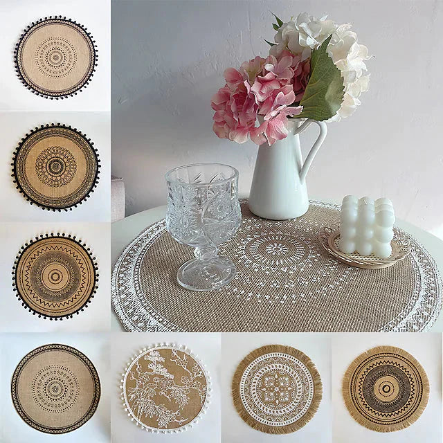 Round Mandala Placemats Kitchen & Dining