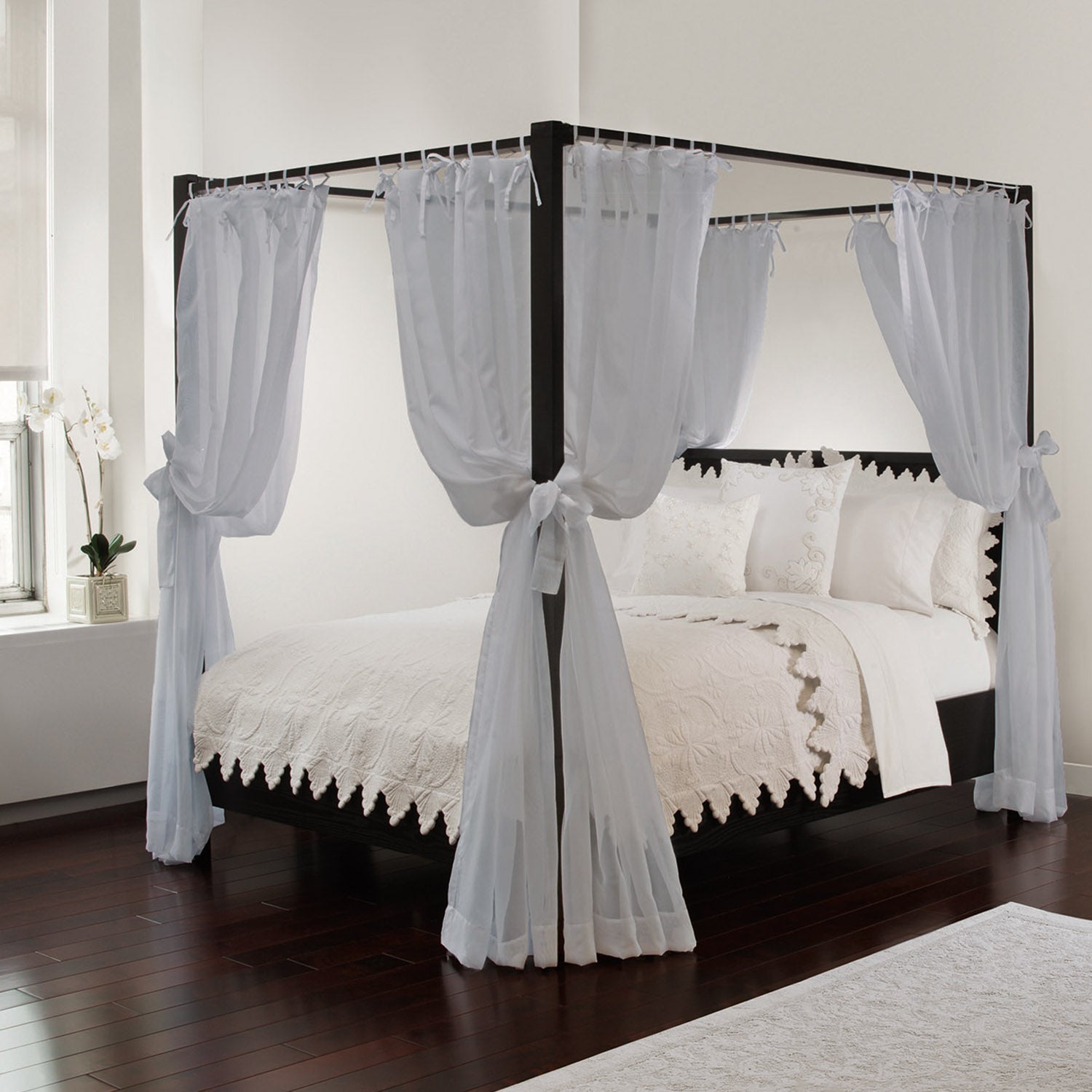 Royale Home Bed Canopy Set Panel Gray __stock:50 Bedding refund_fee:1800 show-color-swatches