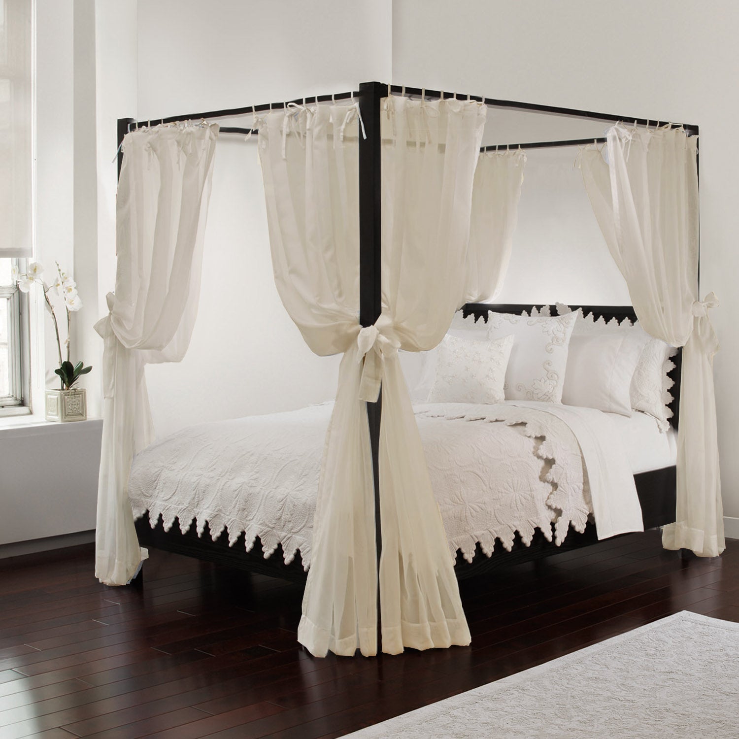 Royale Home Bed Canopy Set Panel Ivory __stock:50 Bedding refund_fee:1800 show-color-swatches