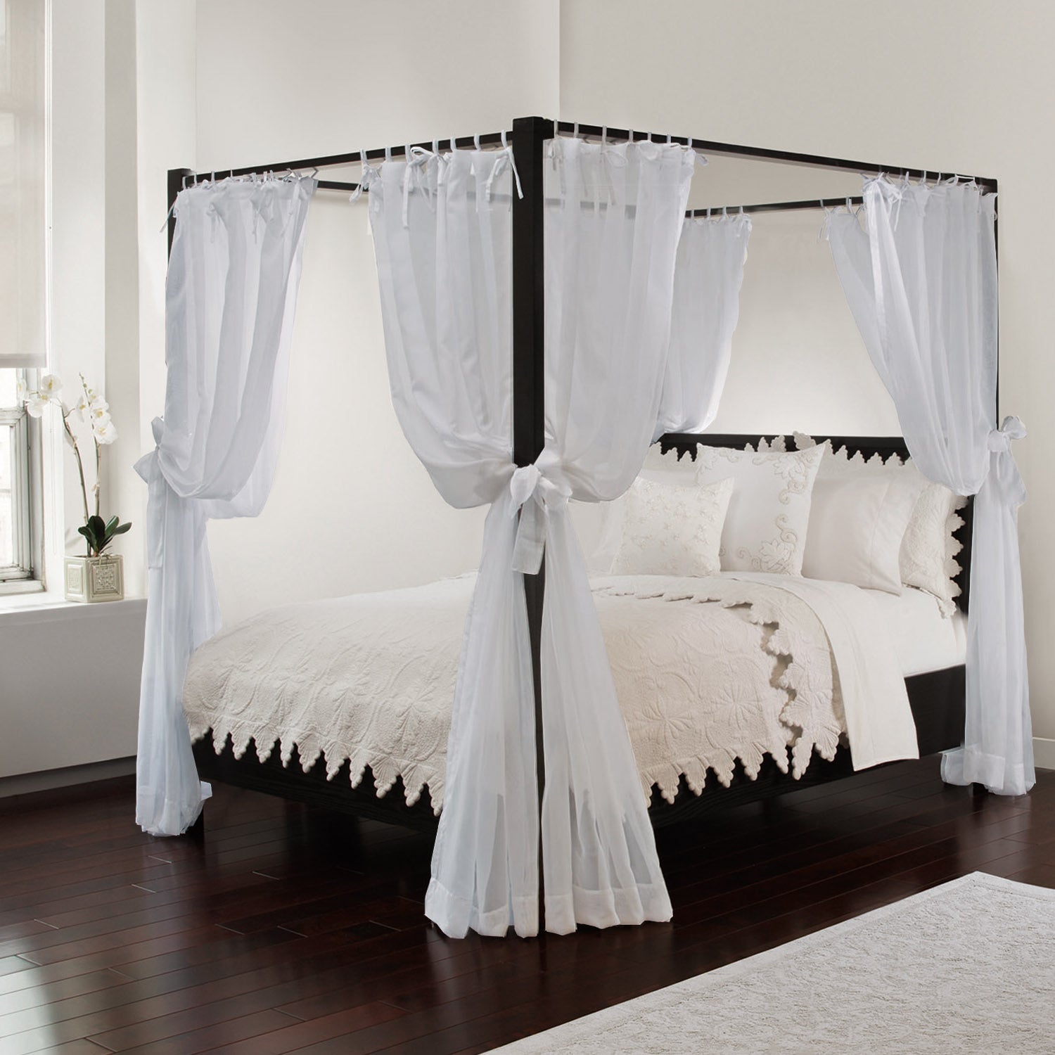 Royale Home Bed Canopy Set Panel White __stock:50 Bedding refund_fee:1800 show-color-swatches