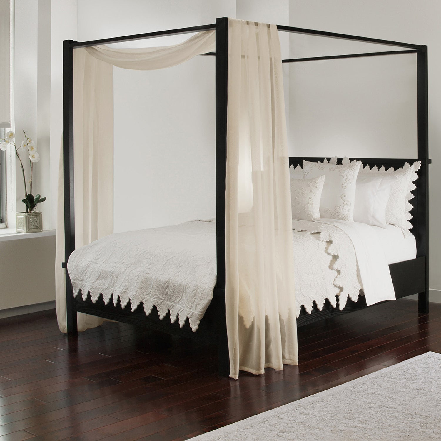 Royale Home Bed Canopy Set Scarf Ivory __stock:50 Bedding refund_fee:1800 show-color-swatches