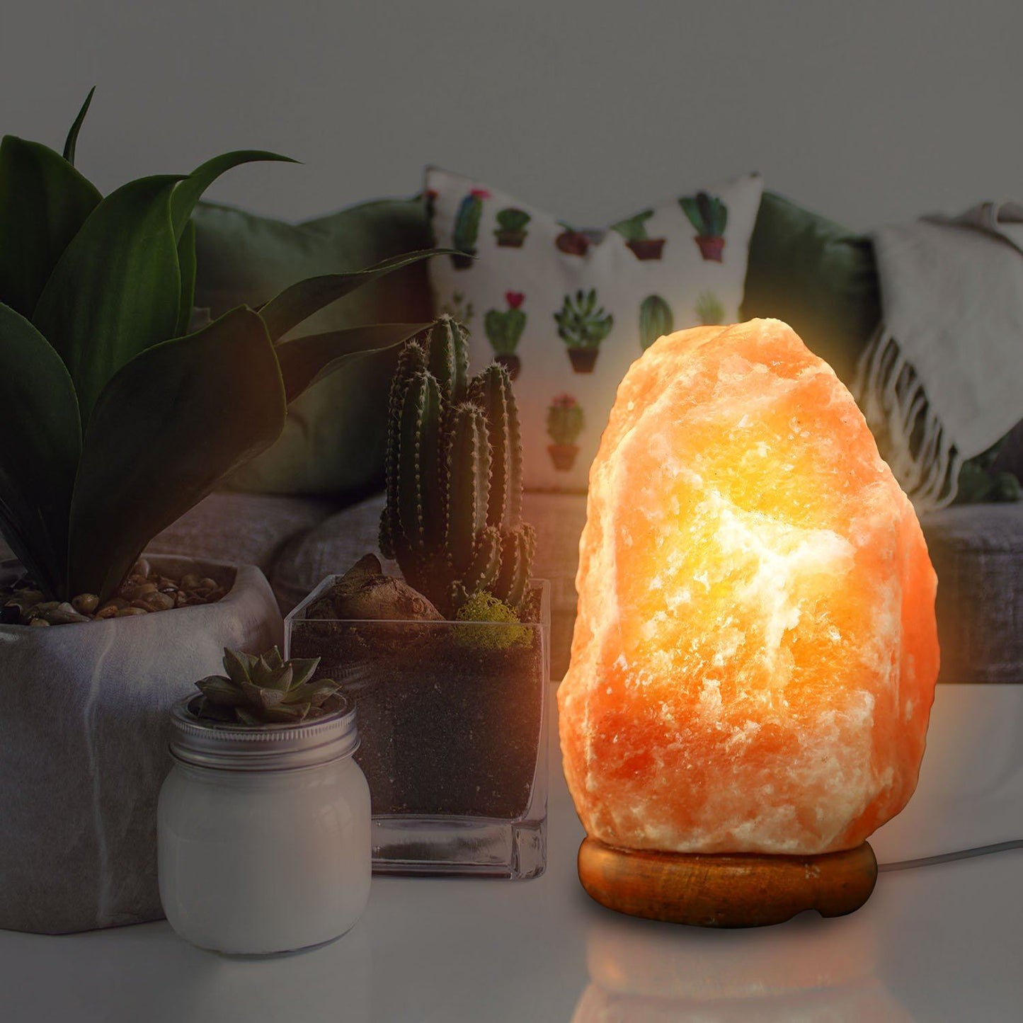 Salt Crystal Rock Lamp Indoor Lighting Low stock refund_fee:1200 Warranty