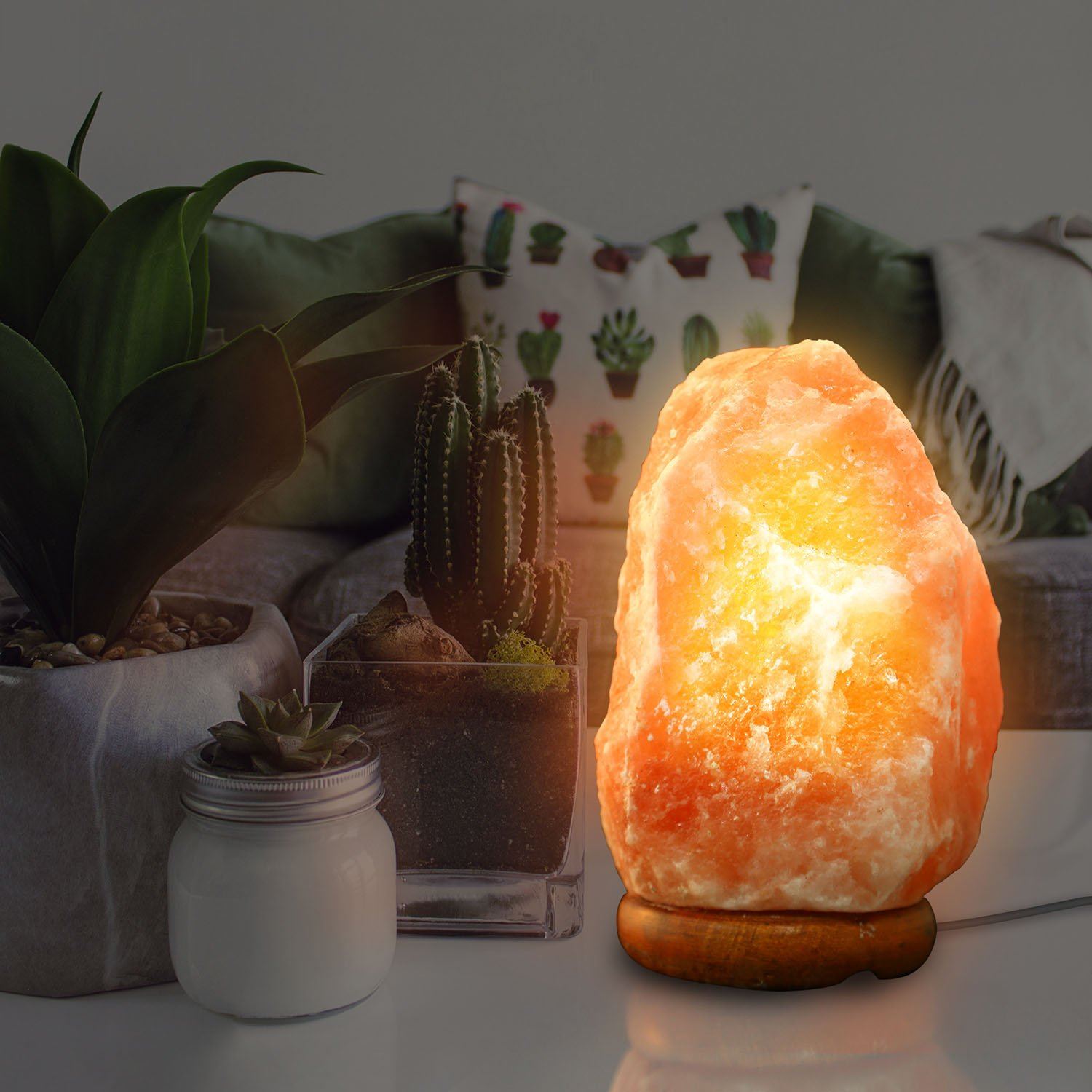 Salt Crystal Rock Lamp Indoor Lighting Low stock refund_fee:1200 Warranty