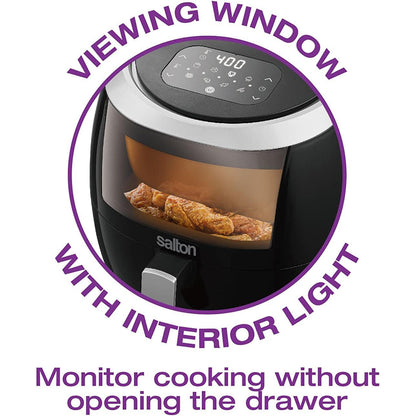 Salton Air Fryer XXL with Viewing Window - 8L __stock:50 Kitchen & Dining refund_fee:2800 Warranty