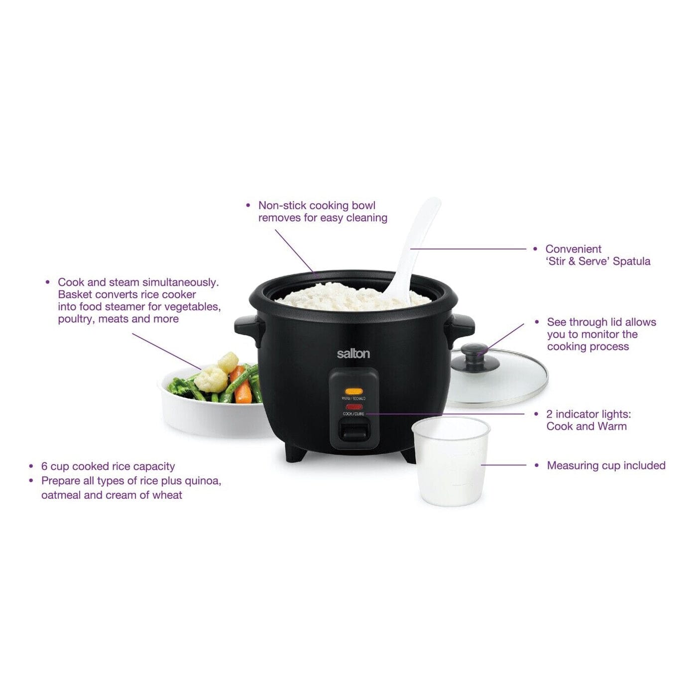 Salton Automatic 6-Cup Rice Cooker __stock:50 Kitchen & Dining refund_fee:1800 Warranty