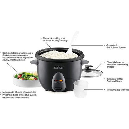 Salton Automatic Rice Cooker & Steamer - 10 Cup __stock:50 Kitchen & Dining refund_fee:1800 Warranty