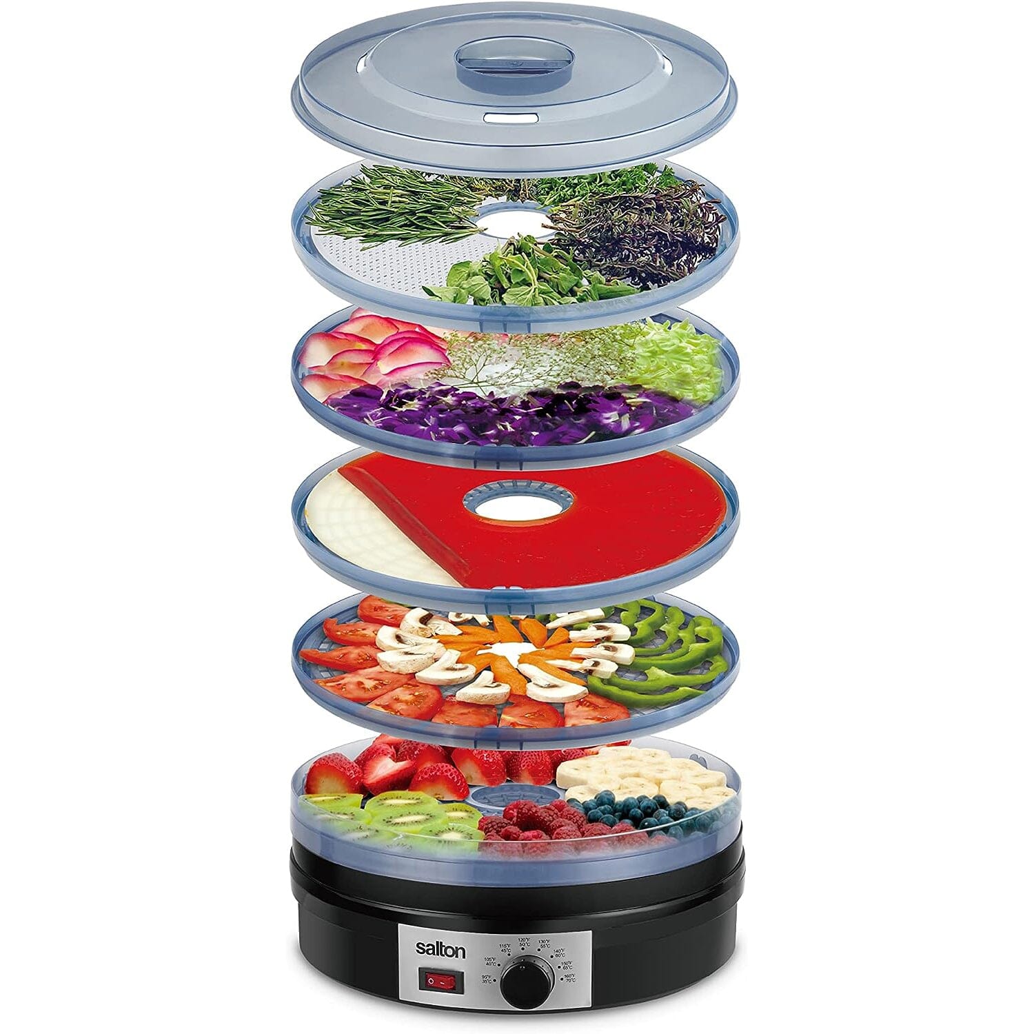 Salton Electric Food Dehydrator with Adjustable Temperature Control __stock:50 Kitchen & Dining refund_fee:2200 Warranty