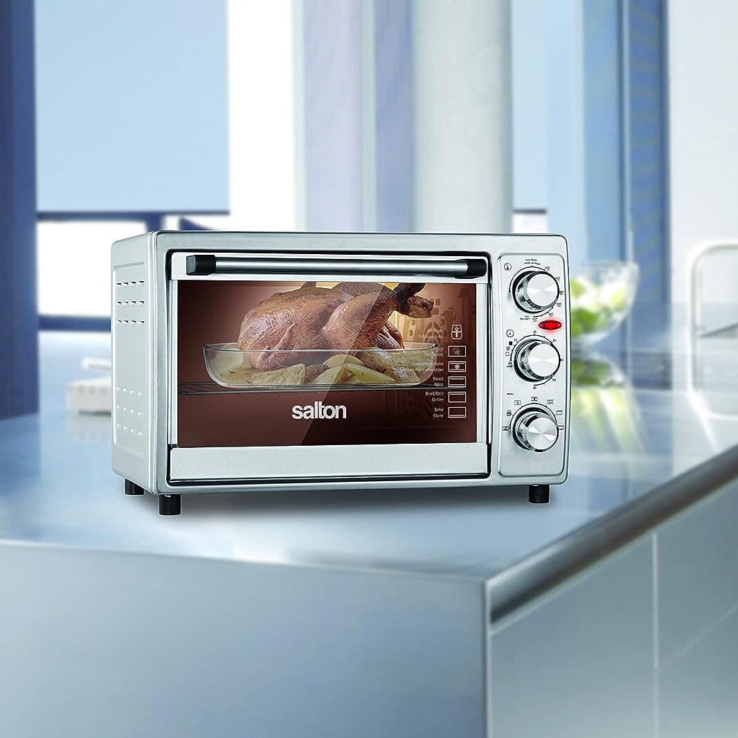 Salton Stainless Steel Air Fryer Toaster Oven __stock:50 Kitchen & Dining refund_fee:2800 Warranty