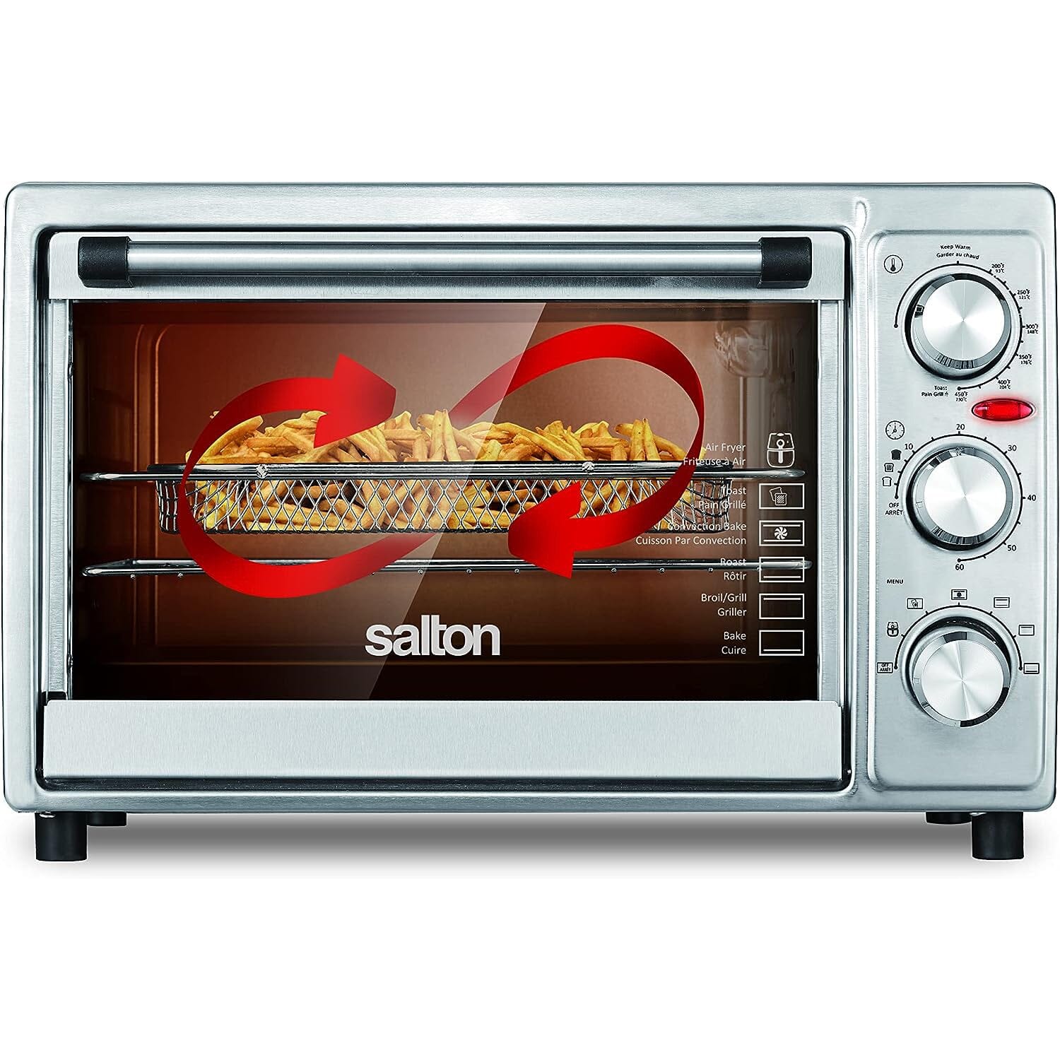 Salton Stainless Steel Air Fryer Toaster Oven __stock:50 Kitchen & Dining refund_fee:2800 Warranty