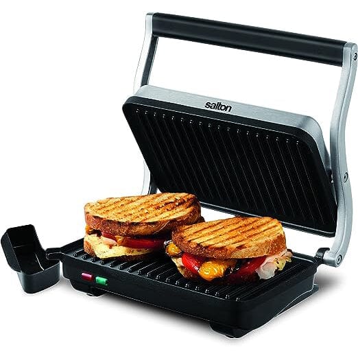 Salton Stainless Steel Panini Grill __stock:50 Kitchen & Dining refund_fee:2200 Warranty