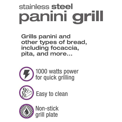 Salton Stainless Steel Panini Grill __stock:50 Kitchen & Dining refund_fee:2200 Warranty