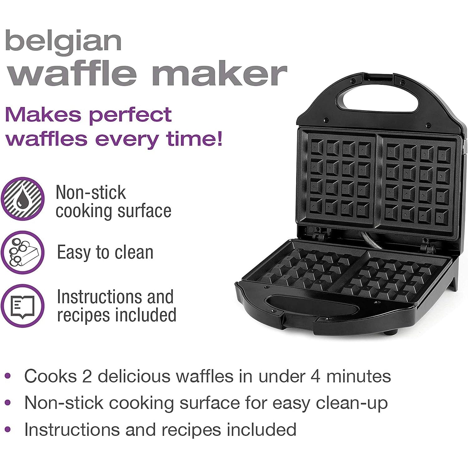 Salton Waffle Maker - Black __stock:50 Kitchen & Dining refund_fee:1200 Warranty