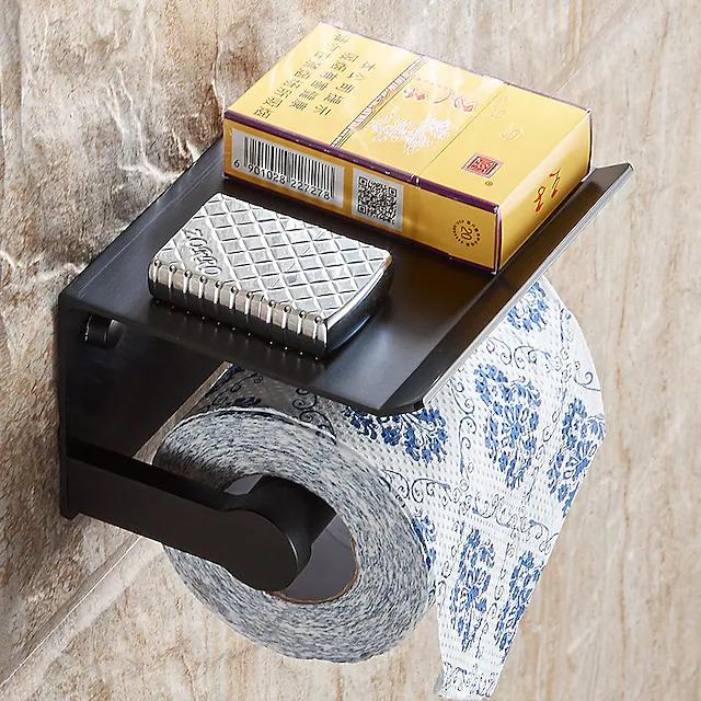 Self-adhesive Toilet Paper Holder With Shelf __stock:500 Bath refund_fee:800