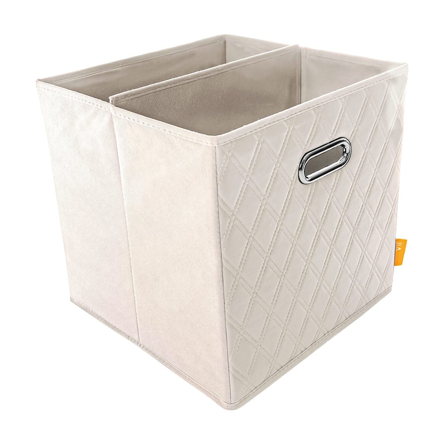 Set of 2: 11-13" Foldable Diamond Patterned Faux Leather Storage Cube Bins __stock:50 Closet & Storage refund_fee:1200