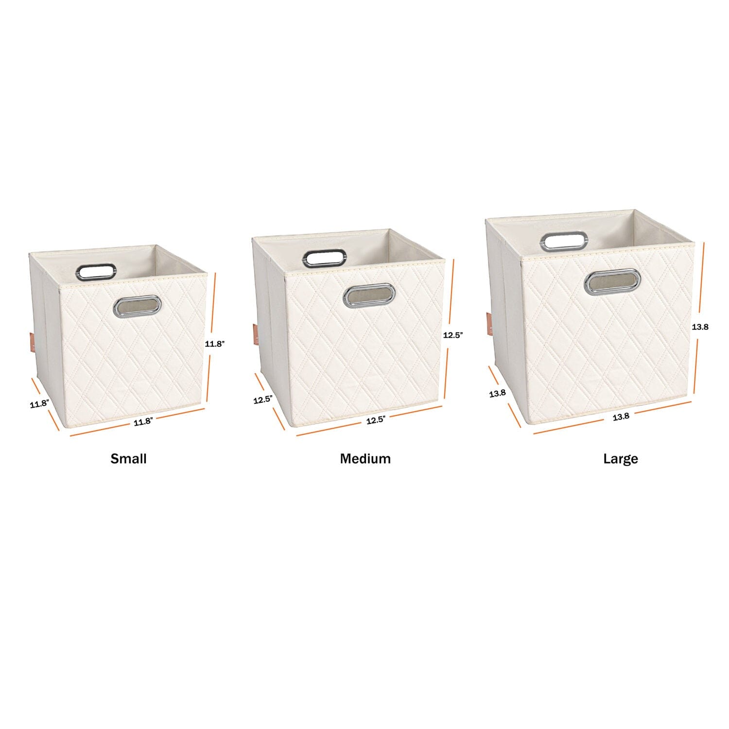 Set of 2: 11-13" Foldable Diamond Patterned Faux Leather Storage Cube Bins __stock:50 Closet & Storage refund_fee:1200