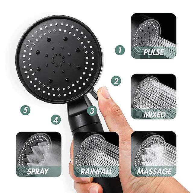 Shower Head Water Saving with 5 Adjustable Mode __stock:200 Bath refund_fee:1200