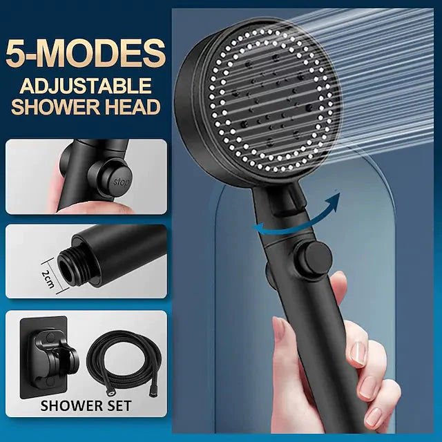 Shower Head Water Saving with 5 Adjustable Mode __stock:200 Bath refund_fee:1200