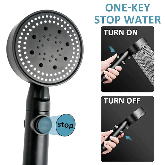 Shower Head Water Saving with 5 Adjustable Mode __stock:200 Bath refund_fee:1200