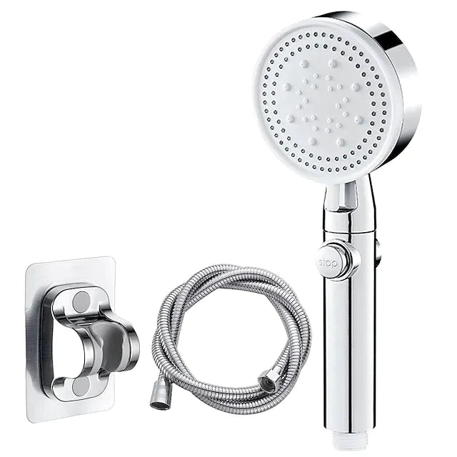 Shower Head Water Saving with 5 Adjustable Mode Silver __stock:200 Bath refund_fee:1200