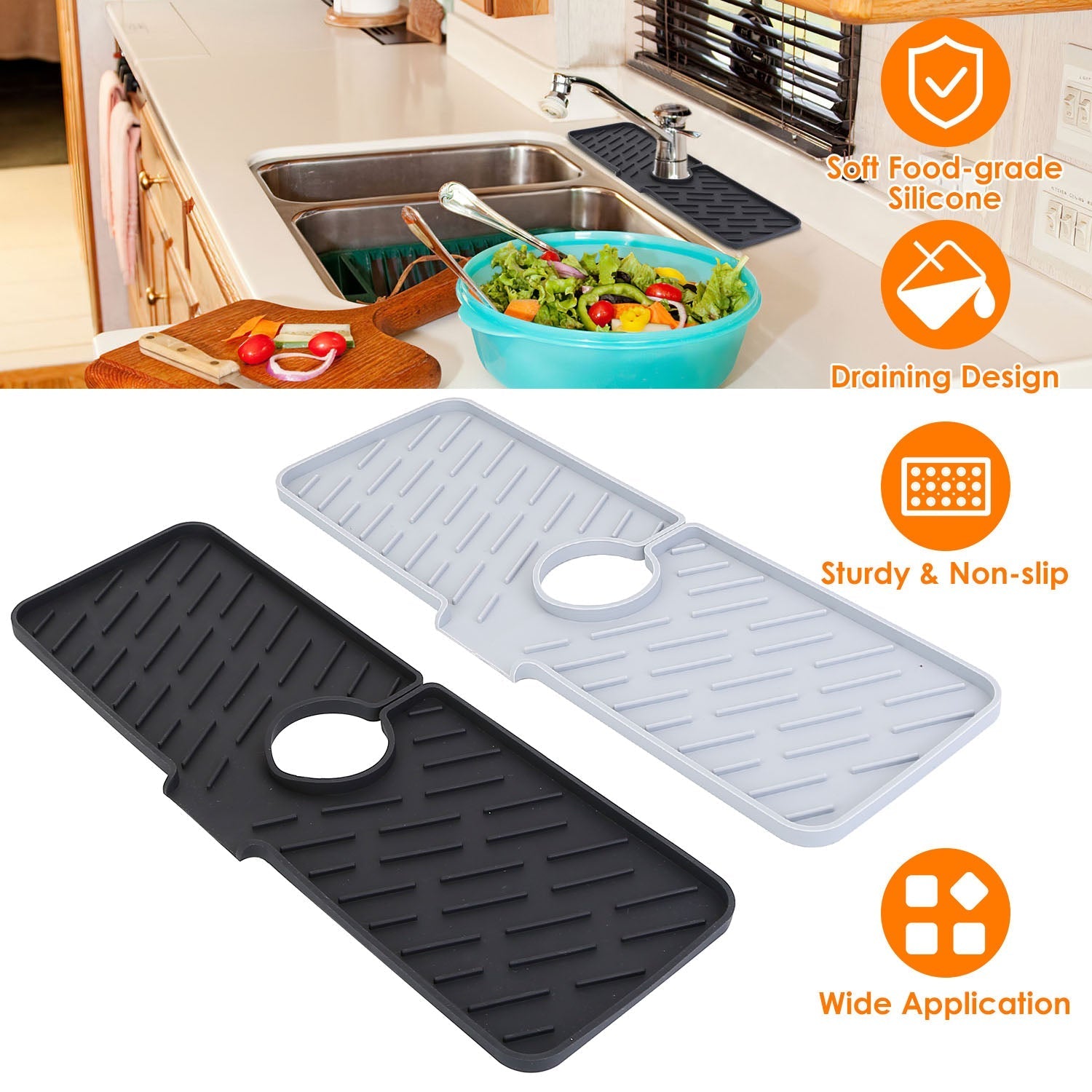 Silicon Faucet Kitchen Sink Mat __stock:50 Kitchen & Dining refund_fee:1200