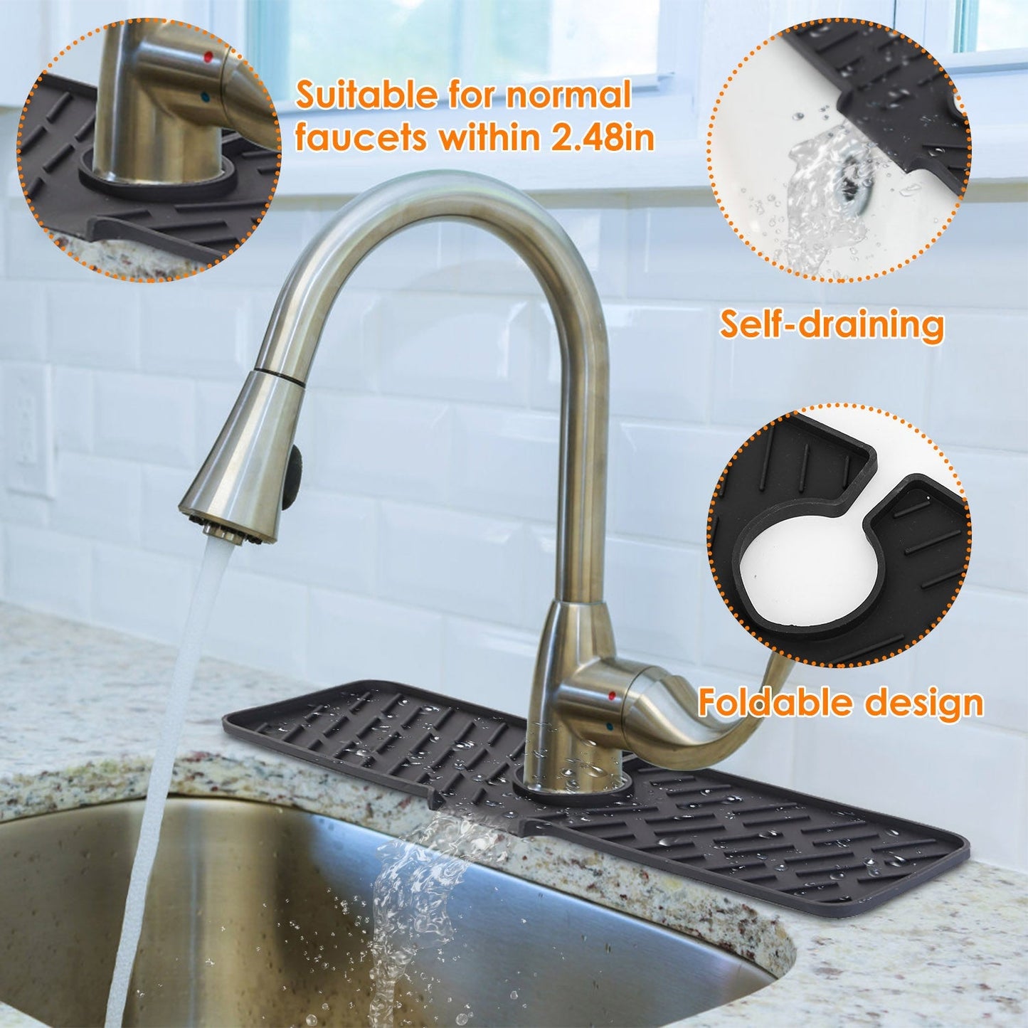 Silicon Faucet Kitchen Sink Mat __stock:50 Kitchen & Dining refund_fee:1200