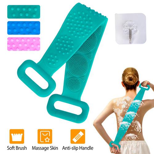 Silicone Back Scrubber Belt for Shower Exfoliating Foaming Body __label1:BOGO FREE __stock:450 Bath Clearance refund_fee:800