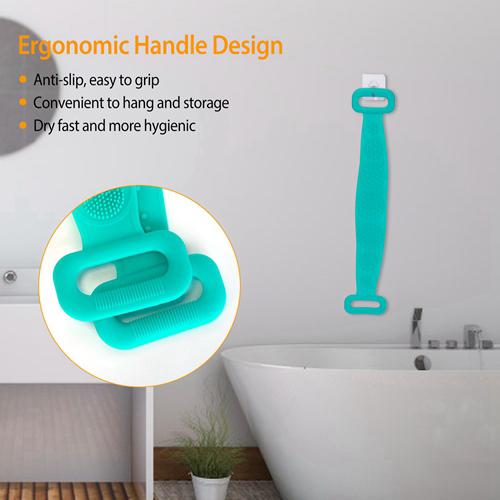 Silicone Back Scrubber Belt for Shower Exfoliating Foaming Body __label1:BOGO FREE __stock:450 Bath Clearance refund_fee:800