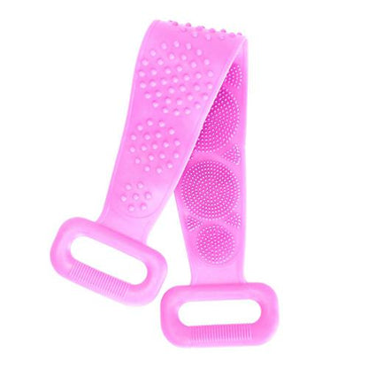 Silicone Back Scrubber Belt for Shower Exfoliating Foaming Body Pink __label1:BOGO FREE __stock:450 Bath Clearance refund_fee:800