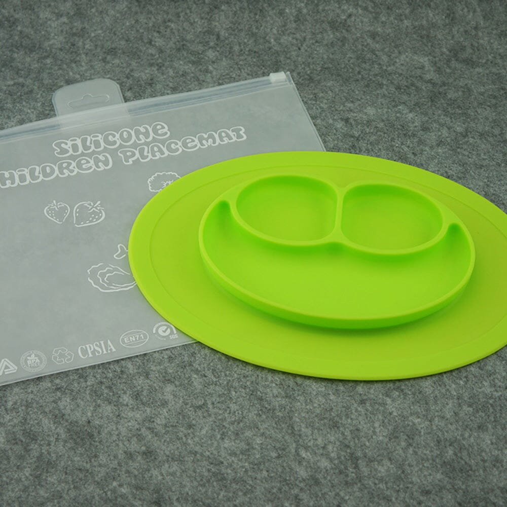 Silicone Feeding Placemat and 3-Section Plate Kitchen & Dining