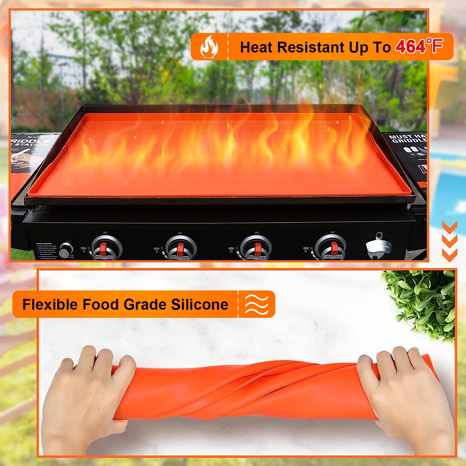 Silicone Griddle Mat Heavy Duty Food Grade Top Cover __stock:50 Kitchen & Dining refund_fee:1200