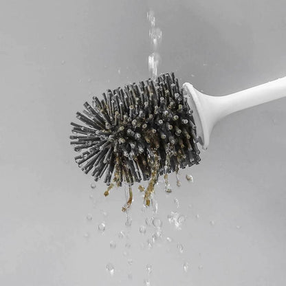 Silicone Head Toilet Brush Quick Draining Clean Tool __stock:500 Bath refund_fee:800 show-color-swatches