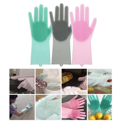 Silicone Scrubber Bristly Gloves Kitchen & Dining refund_fee:800