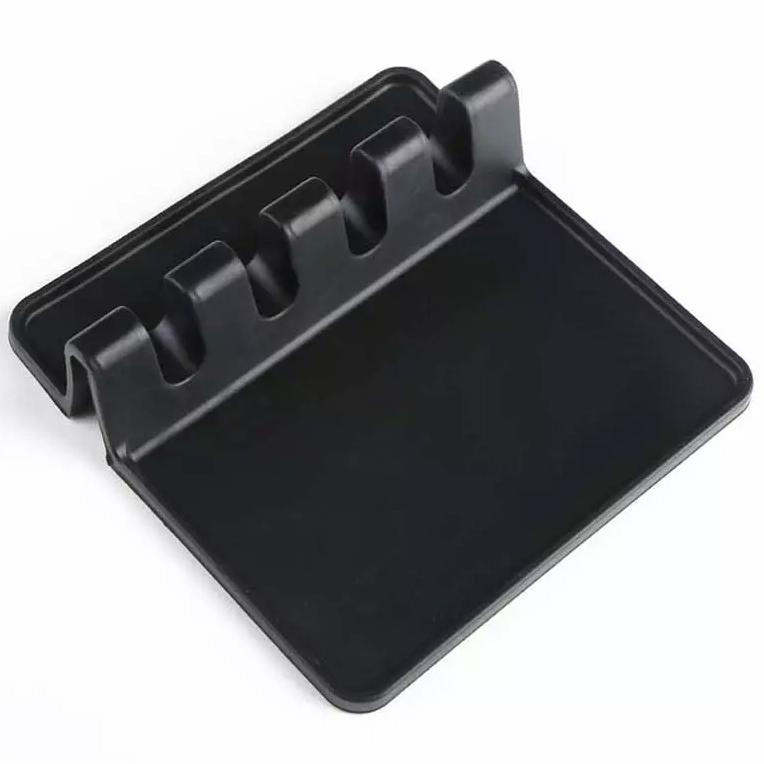 Silicone Spoon Rest with Drip Pad Black __stock:500 Kitchen & Dining Low stock refund_fee:800