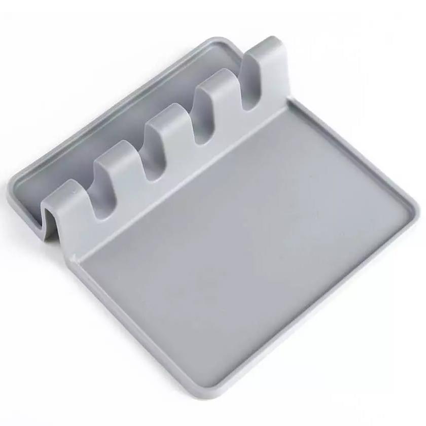 Silicone Spoon Rest with Drip Pad Gray __stock:500 Kitchen & Dining Low stock refund_fee:800