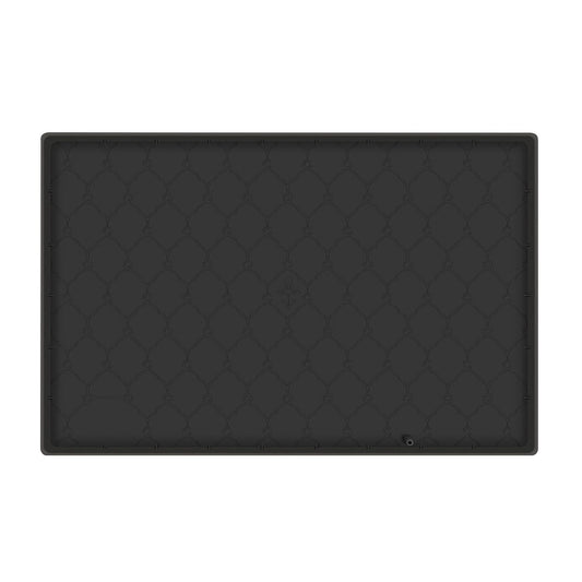 Silicone Under Sink Mat Liner with Drain Hole Black __stock:50 Kitchen & Dining refund_fee:1200