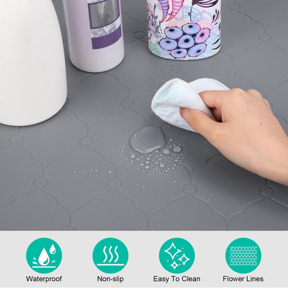 Silicone Under Sink Mat Liner with Drain Hole __stock:50 Kitchen & Dining refund_fee:1200