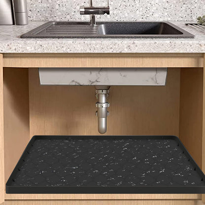 Silicone Under Sink Mat Liner with Drain Hole __stock:50 Kitchen & Dining refund_fee:1200