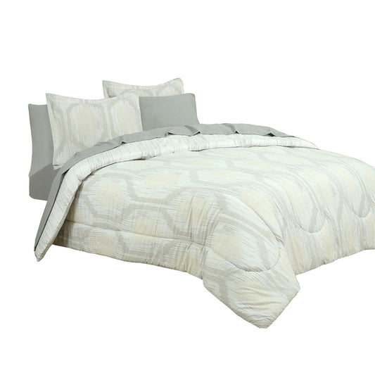 Sloane Street Hexagon Strié Stripe Reversible Bed in a Bag __label2:BOGO 30% OFF __stock:100 Bedding refund_fee:1800