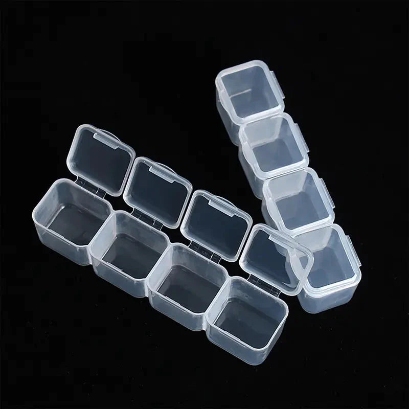 Small 28 Grids Diamond Box Clear Plastic Jewelry Craft Storage Container __stock:200 Closet & Storage refund_fee:800