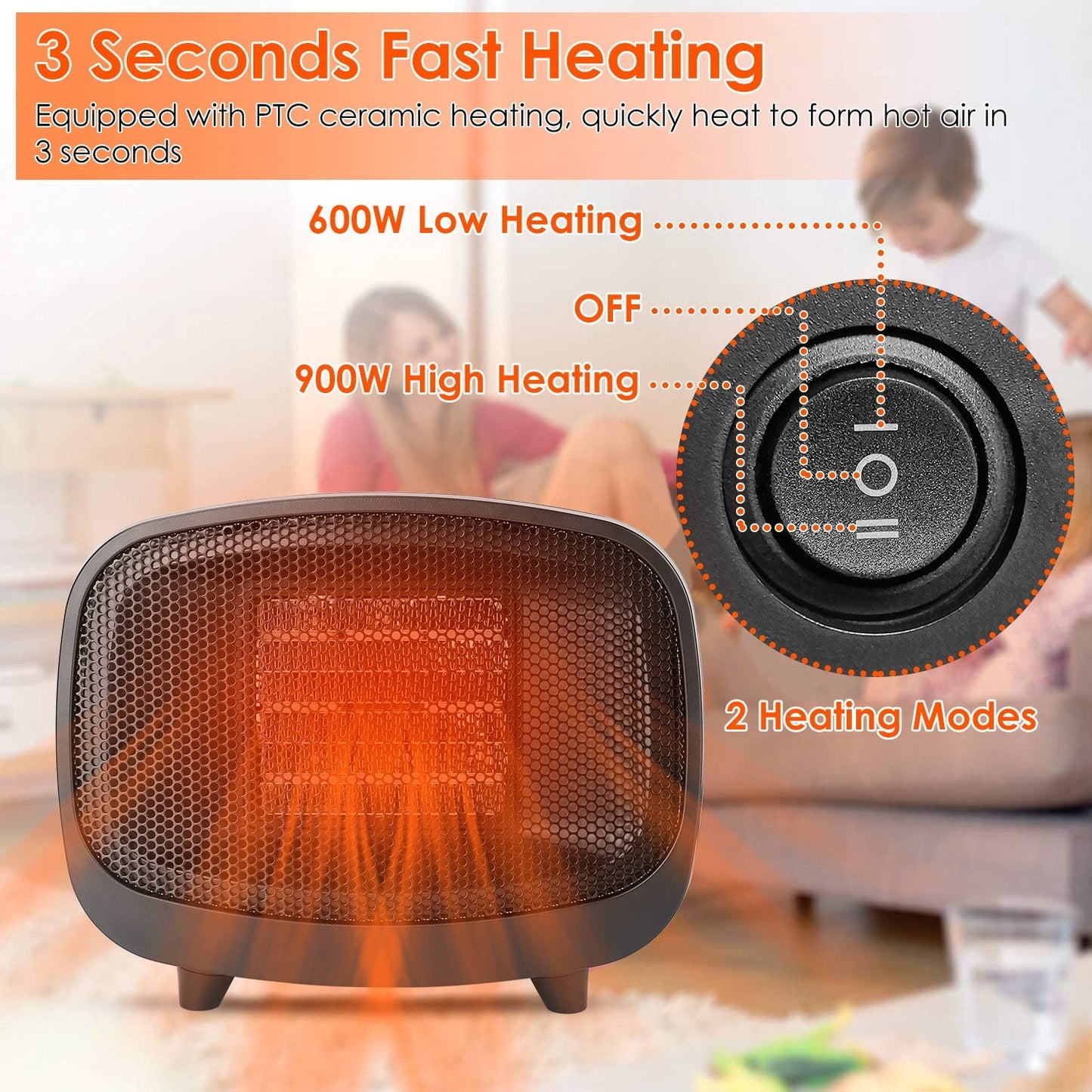 Small Portable Electric Space Heater __stock:50 Household Appliances refund_fee:1200 Warranty