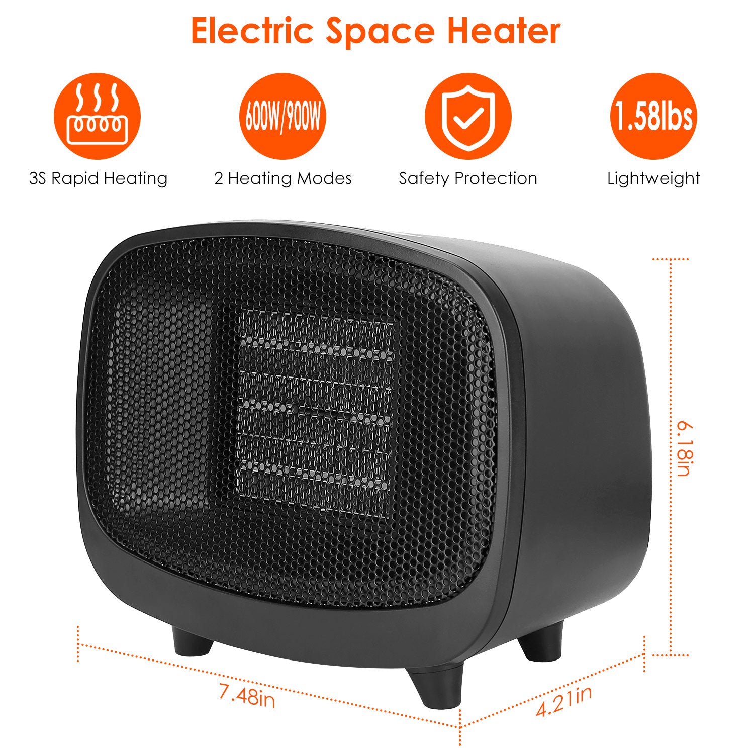 Small Portable Electric Space Heater __stock:50 Household Appliances refund_fee:1200 Warranty