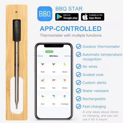 Smart Meat Thermometer with Bluetooth __stock:200 Kitchen & Dining refund_fee:1800 Warranty