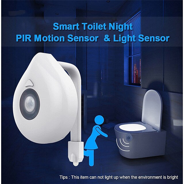 Smart PIR Motion Sensor Toilet Seat Night Light __stock:200 Bath refund_fee:800 Warranty