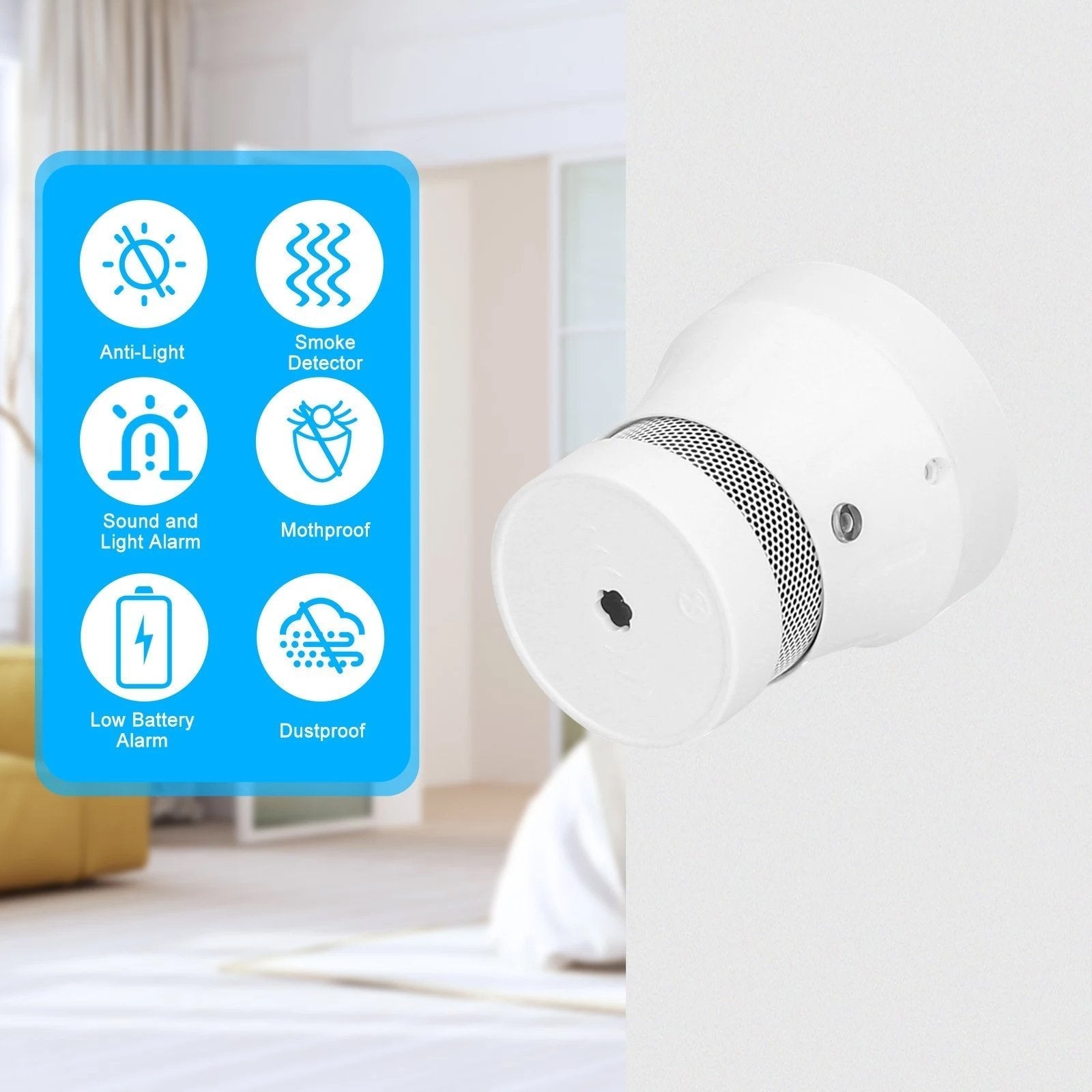 Smart WiFi Standalone Photoelectric Smoke Alarm __stock:200 Household Appliances refund_fee:800