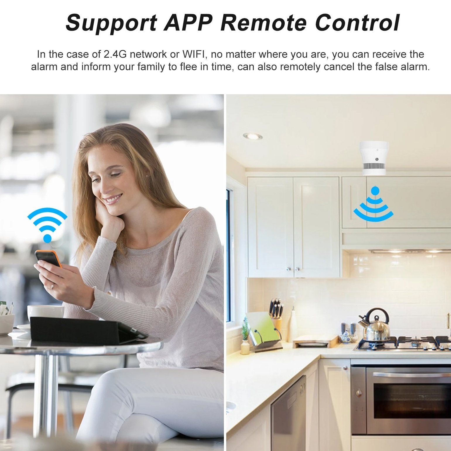 Smart WiFi Standalone Photoelectric Smoke Alarm __stock:200 Household Appliances refund_fee:800